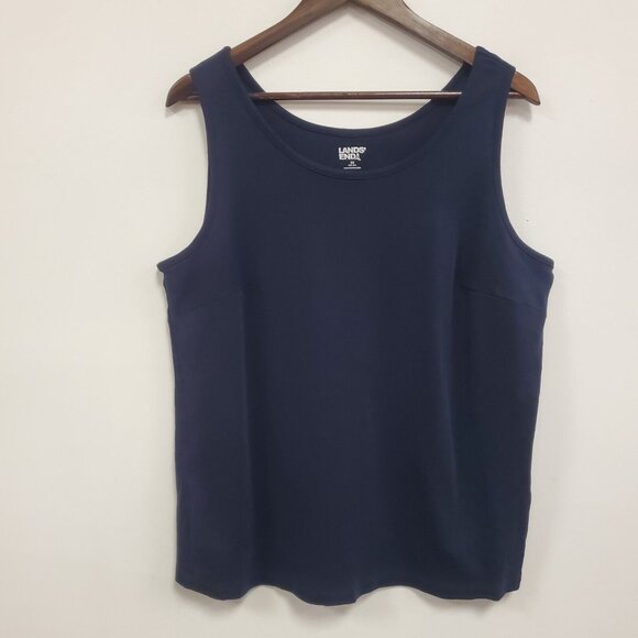 Lands End Womens Minimalist Cotton Tank Top Size 2X Layers Hiking Outdoors Basic - Picture 1 of 10